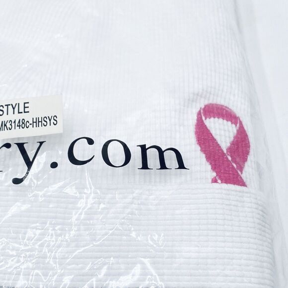 Boca Terry White Robe with Embroidered Pink Ribbon One Size Fits All (Most) New - Picture 2 of 5